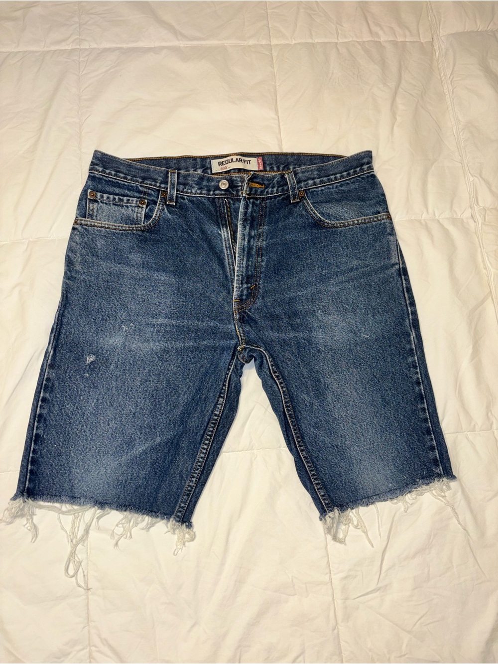Levi's Men's Dark Blue Denim Cut-Off Shorts